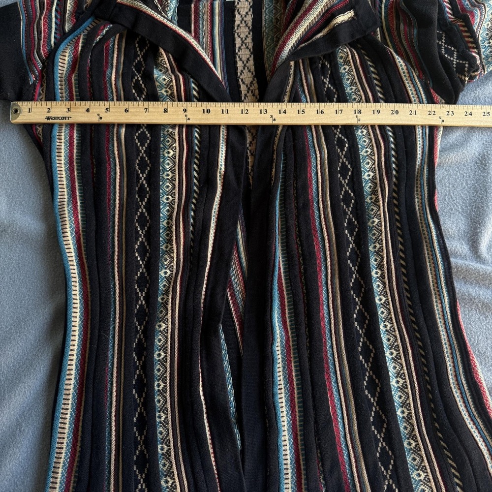 Orvis Cardigan Sweater Womens Large Multicolor Boho Striped Open Front Knit - Picture 7 of 8